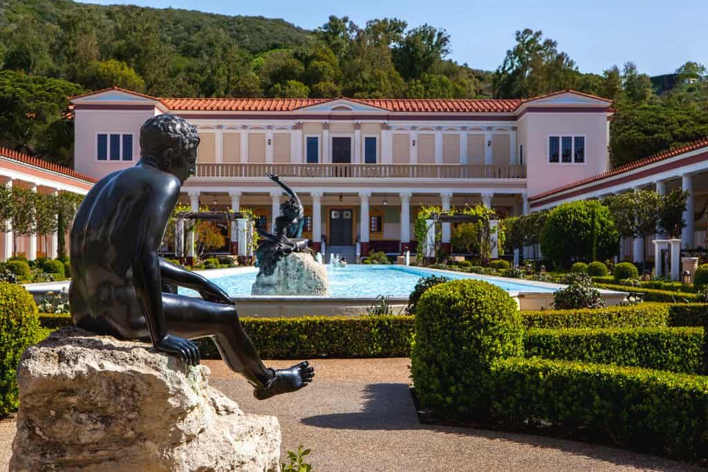 Getty Villa located at the easterly end of the Malibu coast in the Pacific Palisades neighborhood of Los Angeles, California
