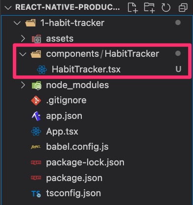 react native components folder